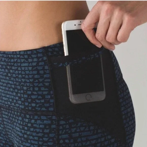 Lululemon Free Runner Crop (19") Shatter Weave Desert Teal Alberta Lake … - Picture 3 of 12